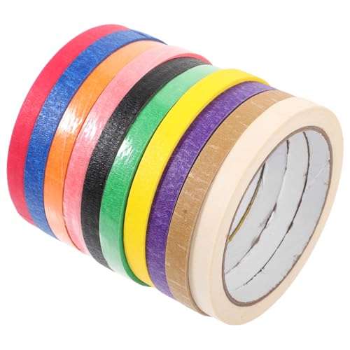 Beatifufu 10 Rollen Farbiges Maskierpapier Klebeband Vielseitiges Abdeckband für Malerarbeiten DIY Basteln Flexible Leichte Strapazierfähige Klebebänder in Leuchtenden Farben für Indoor und Beatifufu 10 Rollen Farbiges Maskierpapier Klebeband Vielseitiges Abdeckband für Malerarbeiten DIY Basteln Flexible Leichte Strapazierfähige Klebebänder in Leuchtenden Farben für Indoor und von Beatifufu