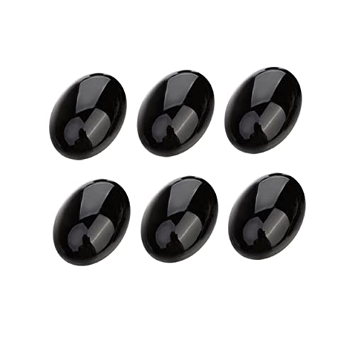 Beatifufu 10 Stück Schwarze Edelstein Patches Oval Flach DIY Schmucksteine Bastelsteine zum Aufkleben für Armbänder Uhren Bilder Vase Dekoration von Beatifufu