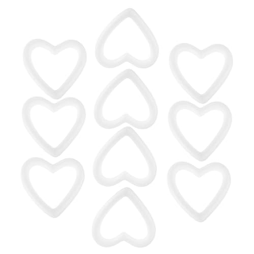 Beatifufu 10 Stück Teiliges DIY Bastelschaum Herzkranz Hohl Unbemalt Leicht zu Befestigen Romantische Dekoration für Hochzeit Valentinstag und Besondere Anlässe von Beatifufu