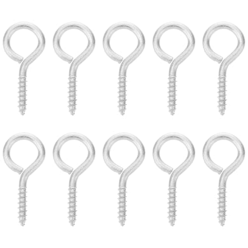 Beatifufu 10 Stück Teiliges Heavy Duty Metall Ösenschrauben mit Holzgewinde Rostfreie Ringschrauben für Kabelbefestigung Stabile Schraubhaken für Innen Außenbereich von Beatifufu