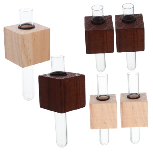 Beatifufu 10 Stück Teiliges Mini Magnet Vase aus Holz und Kunststoff Magnetische Reagenzglas Pflanzhalter für Kühlschrank Platzsparend Robust für Blumen und Pflanzen in Küche und Büro von Beatifufu