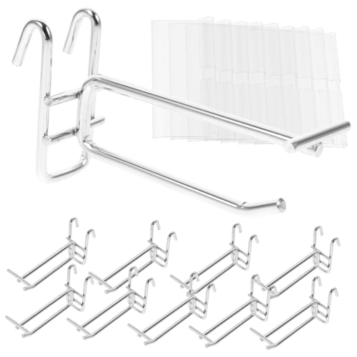 Beatifufu 10 Stück Teiliges Pegboard Haken aus Hochwertigem Stahl mit Preisschild Rostfrei Stabil und Vielseitig Einsetzbar für Werkstatt Küche Einzelhandel und Büro Doppeldrahtig Lang von Beatifufu