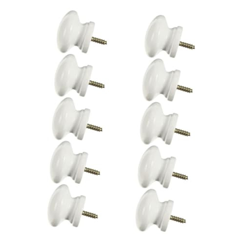 Beatifufu 10 Stück Teiliges Runde Massivholz Schubladengriffe Selbstschneidende Einzel-loch Möbelknöpfe für Kommoden Kleiderschränke und Küchenschränke Langlebige Ergonomische Holzgriffe von Beatifufu