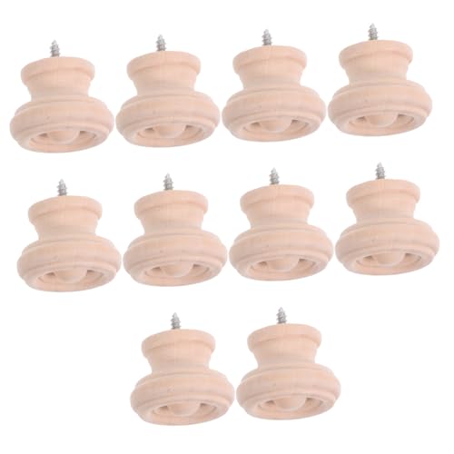 Beatifufu 10 Stück Teiliges Runde Massivholz-schrankknöpfe mit Einzelbohrung Selbstschneidende Holzgriffe für Kommoden Küchen Kleiderschränke Natürliches Finish Einfache Montage Anwendung von Beatifufu