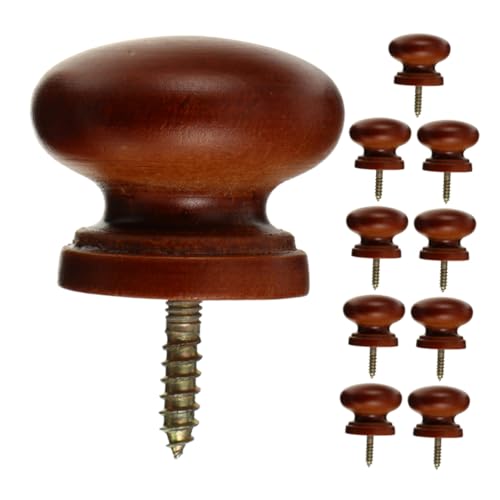 Beatifufu 10 Stück Teiliges Runde Schubladengriffe aus Massivem Holz Selbstschneidende Einzelbohrung Robust und Feuchtigkeitsbeständig für Küchen Badezimmerschränke Einfache Montage von Beatifufu
