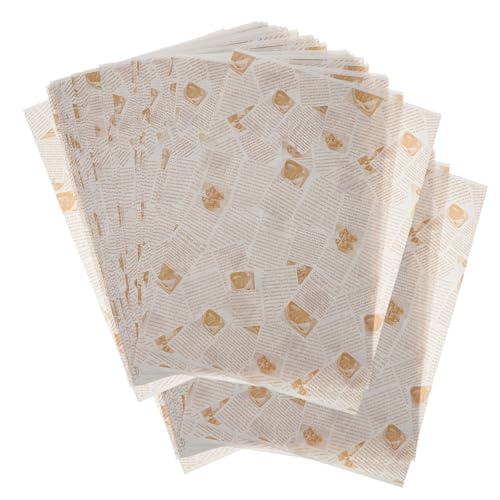 Beatifufu 100 Blatt Fettabsorbierendes Snackpapier Vintage Ölresistent Backpapier für Frittieren und Backen Lebensmittelecht Dünn und Reißfest Geeignet zum Einlegen in Teller und Behälter von Beatifufu