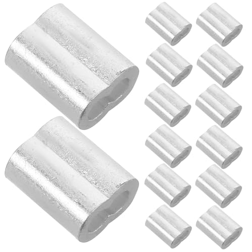 Beatifufu 100 Stück Aluminium Crimp Hülsen Doppel Loch Kabelklemmen für Drahtseil Langlebige Aluminium Crimping Clamps für Schmuckherstellung Sichere Verbindung Zuverlässigkeit von Beatifufu