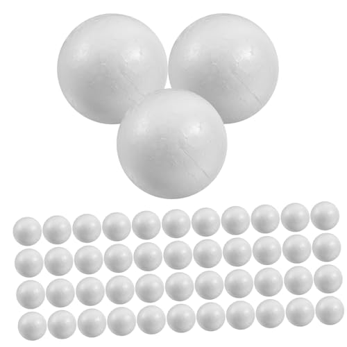 Beatifufu 100 Stück Weiße Schaumstoffkugeln Fest Rund für Basteln DIY Dekoration Modellbau Party Hochzeit Weihnachtsdeko Schulprojekte von Beatifufu