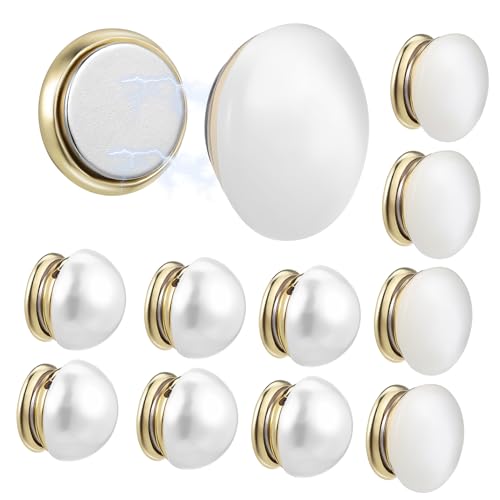 Beatifufu 12 Stück Broschenknopf Magnet für Hijab Schal-Magnetnadeln Kleidergewichte kleine Hijab-Magnete Magnethutclip Magnetischer Gewichte für Brautschleier Kupfer von Beatifufu