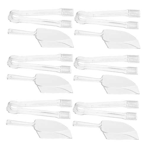 Beatifufu 12 Stück Teiliges Mini Eisportionierer und Zangen aus Robustem Kunststoff Transparent Kompakt und Wiederverwendbar für Buffet Party Küche und Dessertbar von Beatifufu