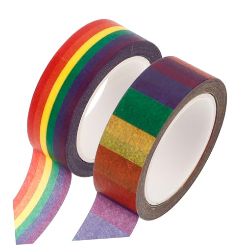 Beatifufu 2 Rollen Regenbogen Washi Tape Masking Tape Buntes DIY Klebeband zum Scrapbooking Geschenkverpacken Kunstprojekte Einfache Handabreißbarkeit Kreative Dekoration Beatifufu 2 Rollen Regenbogen Washi Tape Masking Tape Buntes DIY Klebeband zum Scrapbooking Geschenkverpacken Kunstprojekte Einfache Handabreißbarkeit Kreative Dekoration von Beatifufu