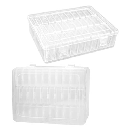 Beatifufu 2 Sätze Kleine Transparente Aufbewahrungsbox mit Fächern für Schmuck Bastelbedarf und Kleinteile Tragbare Kunststoff Organizer für DIY Projekte und Zuhause von Beatifufu