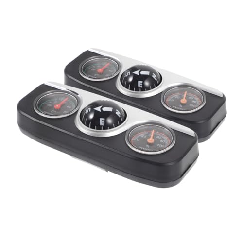 Beatifufu 2 Stück Auto Kompass Thermometer Hygrometer Multifunktional Dashboard Zubehör Präzise Messung Stilvolles Design Für Auto Motorrad Boot von Beatifufu