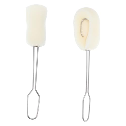 Beatifufu 2 Stück Edelstahl Flaschenbürste mit Langem Griff Bpa frei Schonend für Babyflaschen Gläser und Trinkbecher Effiziente Reinigungsbürste für Schwer Zugängliche Stellen Weiß von Beatifufu