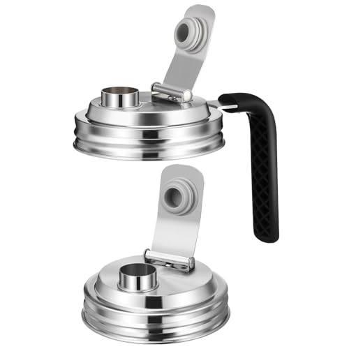 Beatifufu 2 Stück Einmachglasdeckel Auslaufsichere Weithals Deckel für Marmeladengläser Wiederverwendbare Deckel für Lebensmittelaufbewahrung und Gärung von Beatifufu