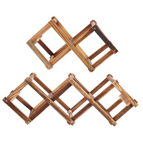 Beatifufu 2 Stück Klappbares Holz-weinregal Stabiles Weinflaschenregal Flaschen Platzsparend Modernes Design für Küche Wohnzimmer Bar und Büro Einfache Montage Langlebig Vielseitig von Beatifufu