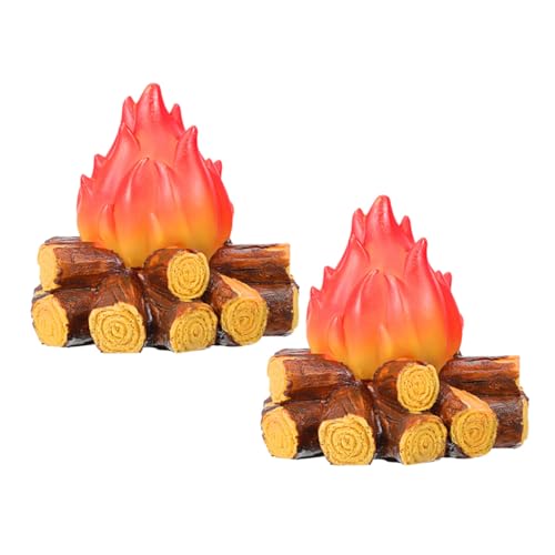 Beatifufu 2 Stück LED Flammen Simulation Lampe Künstliches Feuer mit Realistischem Feuer-Simulation Dekorative LED Kamin Nachttischleuchte für Party Weihnachtsdeko Sicher Stromsparend ohne von Beatifufu