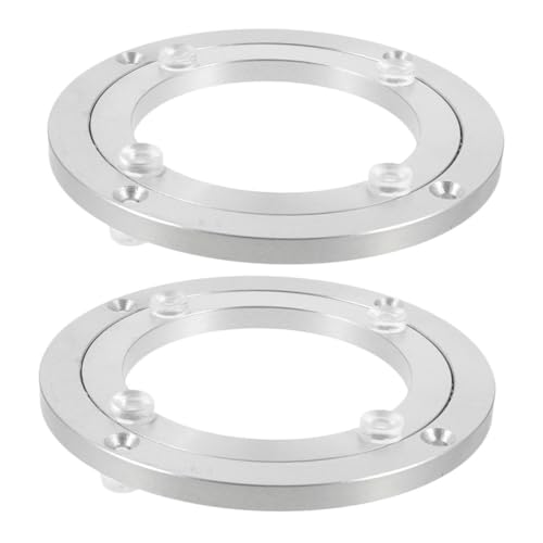 Beatifufu 2 Stück Rutsch Aluminiumlegierung Drehteller Drehbarer Esstisch Drehteller mit Leisem Lager für Serviertablett und Speisenpräsentation von Beatifufu