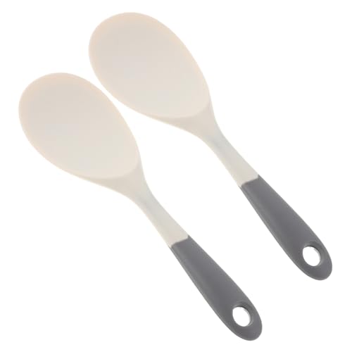 Beatifufu 2 Stück Silikon Reislöffel Hitzebeständig Antihaft Kochlöffel mit Ergonomischem Griff Für Klebrigen Reis Servieren Küchenutensil Komfortable Handhabung von Beatifufu