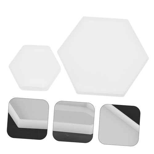 Beatifufu 2 Stück Silikonform Untersetzer Hexagon DIY Epoxidharz Gießform Langlebig Flexibel für Tischdekoration und Teetassenmatten Herstellung von Beatifufu