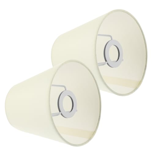 Beatifufu 2 Stück Stoff Lampenschirme Beige Praktische Lampenabdeckungen für Deckenleuchte Wandlampe Kronleuchter und Tischlampe Einfache Montage Robustes Gestell Warmes Raumambiente von Beatifufu