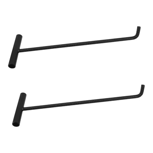 Beatifufu 2 Stück Teiliges Edelstahl Schachthaken T förmige Hebehaken für Kanaldeckel und Rolltore Robuste Manhole Lifter mit Komfortablem Griff Vielseitig Einsetzbar für Wartung und von Beatifufu