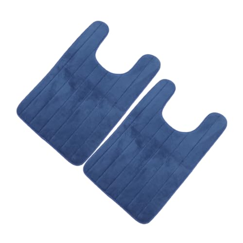 Beatifufu 2 Stück Teiliges U-förmiges Badezimmer-Matte Hochabsorbierend rutschfest Waschbar Fleece mit Memory-Schaum Schnelltrocknend Konturierte Badematte für Dusche Badewanne und Senioren von Beatifufu