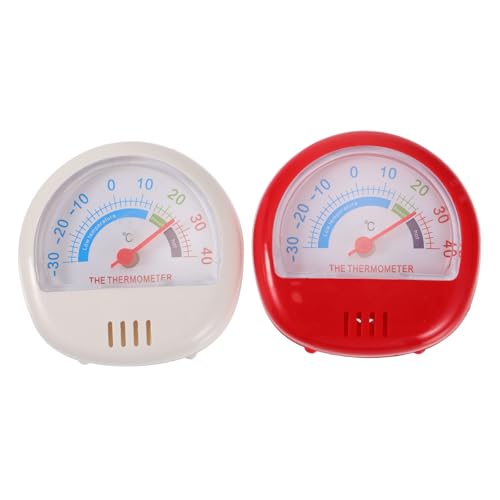 Beatifufu 2 Stück Thermometer für Kühlschrank und Gefrierschrank Praktisches Temperaturmessgerät aus Robustem Kunststoff Weiß und Rot Tragbar Einfach Abzulesen für Innen und Außenbereiche von Beatifufu