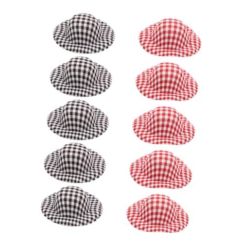 Beatifufu 20 Stück Teiliges Miniatur Top Hat Kleine Karierte Puppenhüte aus Weichem Strapazierfähigem Stoff Mini Plaid Hüte für Bastelprojekte Partydekoration und Puppenzubehör von Beatifufu