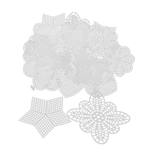 Beatifufu 25 Stück Teiliges Kunststoff Netzstoff für DIY Bastelprojekte mit Sternen Herzen Schmetterlingen und Blumen Vielseitige Kunststoff Stickleinwand für Kreuzstich Stricken und Häkeln von Beatifufu