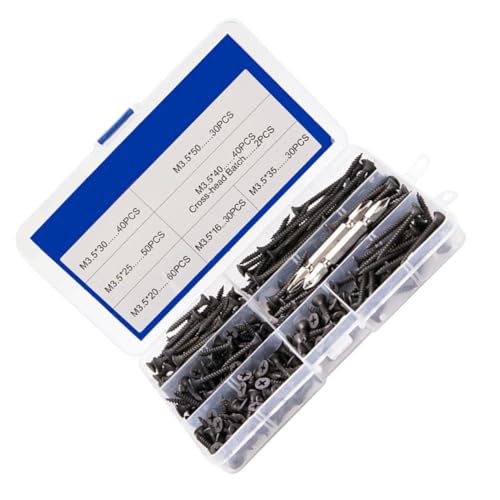 Beatifufu 282 Stück Teiliges Schraubenset Schwarz Phosphatiert mit Metallgewinde und Transparentem Aufbewahrungskasten Vielseitig für Holz Elektronikmontage Stabile Gewindekonstruktion Beatifufu 282 Stück Teiliges Schraubenset Schwarz Phosphatiert mit Metallgewinde und Transparentem Aufbewahrungskasten Vielseitig für Holz Elektronikmontage Stabile Gewindekonstruktion von Beatifufu