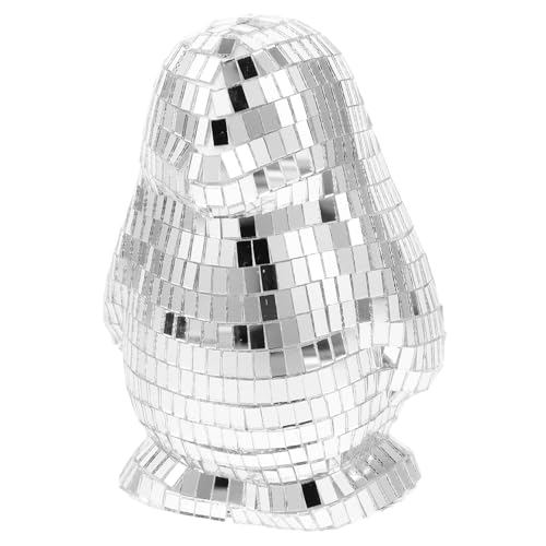 Beatifufu 3 Stück Spiegel-Pinguin Dekofigur mit Disco-Kugel Glanz Reflektierende Weihnachtsfigur Vielseitige Tisch Regaldekoration Kreatives für Weihnachtsfeier und Wohnaccessoires von Beatifufu