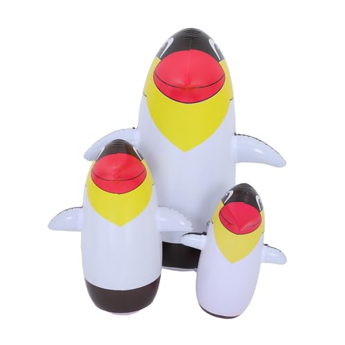 Beatifufu 3 Stück Teiliges Cartoon Aufblasbares Pinguin Robustem PVC Interaktives Outdoor-Spiel für Stabile Gartenfigur Platzsparend Geeignet für Sommerparty und Geburtstag von Beatifufu