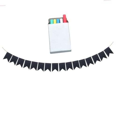Beatifufu 32 Stück Teiliges DIY Tafelpapier Wimpelkette mit Kreide Beschreibbares Wiederverwendbares Doppelsatz Dovetail Banner für Party Schulkind Deko Abschlussfeier und von Beatifufu