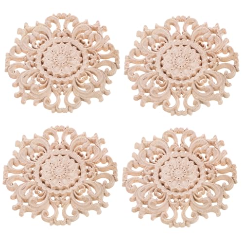 Beatifufu 4 Stück Holzornamente für Möbel Geschnitzte Holzapplikationen Vintage Deko für Schränke Türen Betten Vielseitige Holzdeko zum Basteln und Wohnaccessoires Beatifufu 4 Stück Holzornamente für Möbel Geschnitzte Holzapplikationen Vintage Deko für Schränke Türen Betten Vielseitige Holzdeko zum Basteln und Wohnaccessoires von Beatifufu