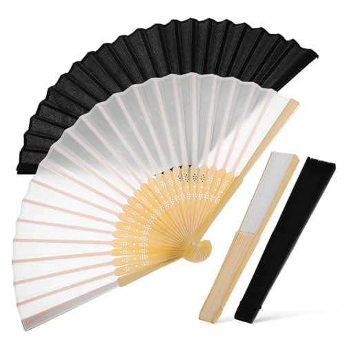 Beatifufu 4 Stück Leichter Faltbarer Handfächer aus Imitationsseide und Bambus Chinesischer Stil Eleganter Handheld Fächer für Damen und Herren Party Dekorationsfächer Beatifufu 4 Stück Leichter Faltbarer Handfächer aus Imitationsseide und Bambus Chinesischer Stil Eleganter Handheld Fächer für Damen und Herren Party Dekorationsfächer von Beatifufu