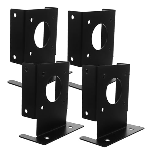 Beatifufu 4 Stück Teiliges Holzpfostenanker Pfostenhalterungen Robustes Metall für Pergola Geländer und Briefkasten Wetterbeständig Einfach Montierbar für Terrassen Außenbereich von Beatifufu