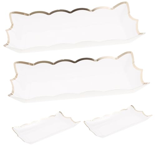 Beatifufu 4 Stück Teiliges Rechteckige Einweg Pappteller Weiß Robust Leichte Servierplatten für Desserts Snacks Obst für Party Catering Buffet Beatifufu 4 Stück Teiliges Rechteckige Einweg Pappteller Weiß Robust Leichte Servierplatten für Desserts Snacks Obst für Party Catering Buffet von Beatifufu