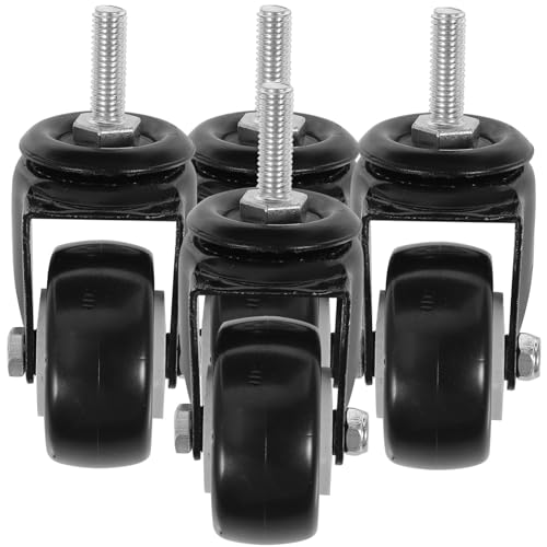 Beatifufu 4 Stück Teiliges Schwerlast Lenkrollen mit Gewinde Drehbar Geräuscharm Bodenschonend als Ersatz für Bürostuhl und Transportwagen von Beatifufu