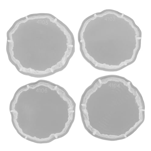 Beatifufu 4 Stück Teiliges Silikonform Resin untersetzer Wiederverwendbare Epoxidharz gießformen Langlebige und Flexible DIY coaster moulds für Kreative Harzprojekte von Beatifufu