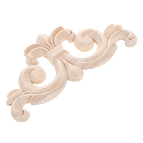 Beatifufu 4 Stück Unlackierte Holz eckapplikationen Geschnitzte Möbelornamente aus Massivholz Klassische Dekoration für Küchenschrank Bettkopfteile Hintergrundwand DIY material Feine von Beatifufu
