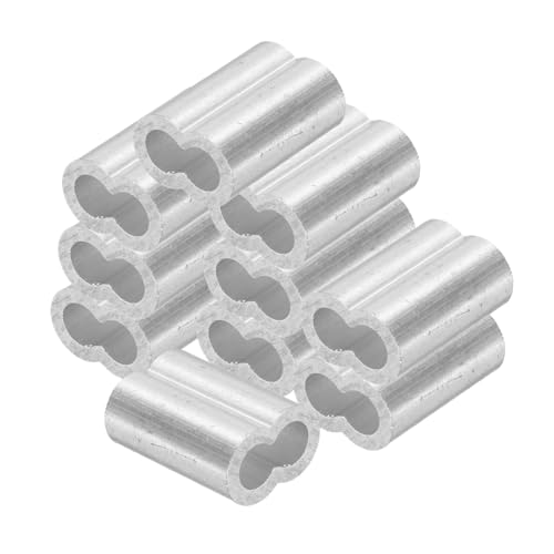 Beatifufu 50 Stück Aluminium Kabelpresshülsen Doppelläufige Crimp-metallhülsen für Drahtseilenden Wetterfest Einfach zu verpressen Vielseitig Einsetzbar für Kabel Seile und Leitungen von Beatifufu