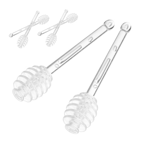 Beatifufu 6 Stück Honigstäbchen Transparent Honiglöffel Rührstab für Tee Kaffee Marmelade Sirup zum Einfachen Mischen und Servieren für Küche Bar und Hochzeit von Beatifufu