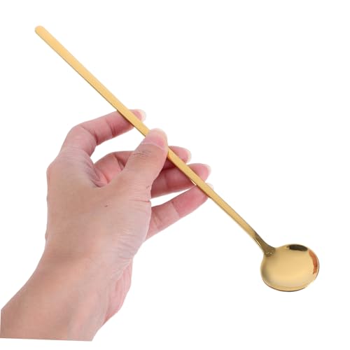 Beatifufu 6 Stück Lange Kaffeelöffel aus Edelstahl Goldfarbene Dessertlöffel mit Langem Griff für Latte Macchiato Smoothies Eistee Cocktails und Eis Vielseitig für Kaffeehaus Küche Party von Beatifufu