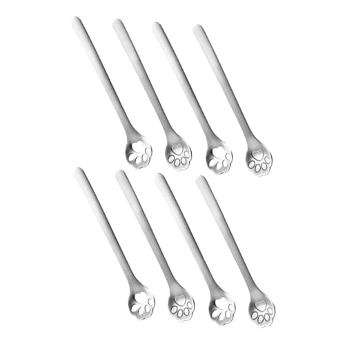 Beatifufu 8 Stück Teiliges Edelstahl Katzenpfotenlöffel Kaffelöffel mit Hohlem Design Spülmaschinenfest Kaffeefleckresistent Dekorativ und Funktional für Zuhause Büro von Beatifufu