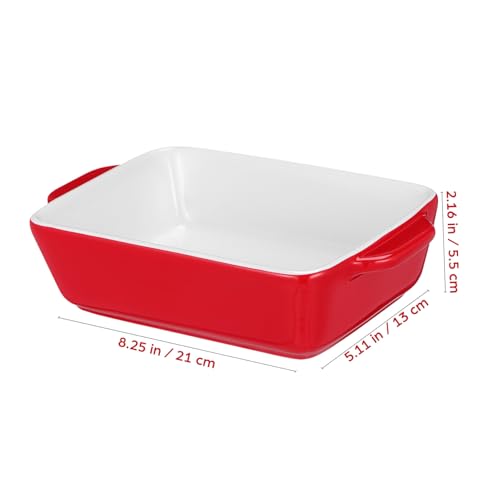 Beatifufu Backblech Rot Rechteckig Mittelstark Hitzebeständig Einfach zu Reinigen für Ofen und Mikrowelle Langlebiges Backgeschirr für Gesundes Backen von Beatifufu