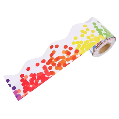Beatifufu Bunte Pinnwandrahmen Dekorationsstreifen Papierrand ohne Kleber für Klassenzimmer Schwarze Tafel Vielseitig Reißfest Bulletin Board Border Sticker von Beatifufu