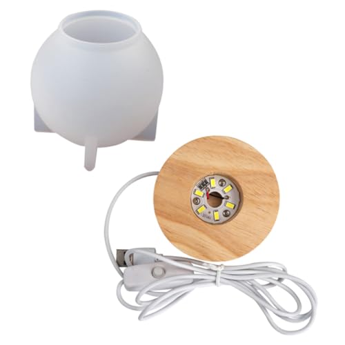 Beatifufu DIY Kristallkugel Nachtlicht Silikonform mit LED Lampenfassung Warmweiß für Handmade Wohnkultur und Desktop Ornament Bastelset Beatifufu DIY Kristallkugel Nachtlicht Silikonform mit LED Lampenfassung Warmweiß für Handmade Wohnkultur und Desktop Ornament Bastelset von Beatifufu