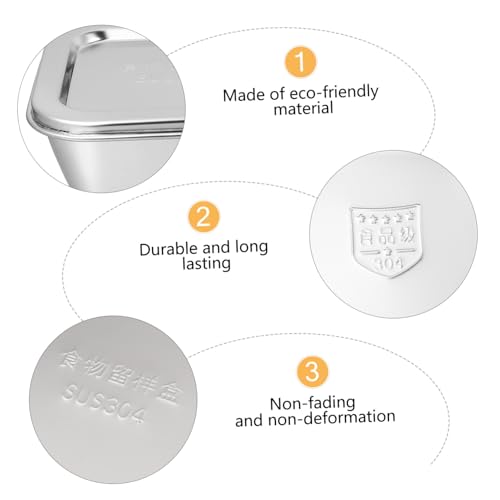 Beatifufu Edelstahl Butterdose mit Deckel Quadratisch Rostfrei Langlebig Staubdicht Große Aufbewahrungsbox für Butter und Rindertalg Küchen Haushaltsgerät Silberfarben von Beatifufu
