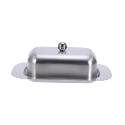 Beatifufu Edelstahl Butterdose mit Deckel Rostfrei Frischhalte Butterbehälter mit Praktischem Griff Glatte Oberfläche Geeignet zum Servieren und Aufbewahren in Küche und Restaurant von Beatifufu